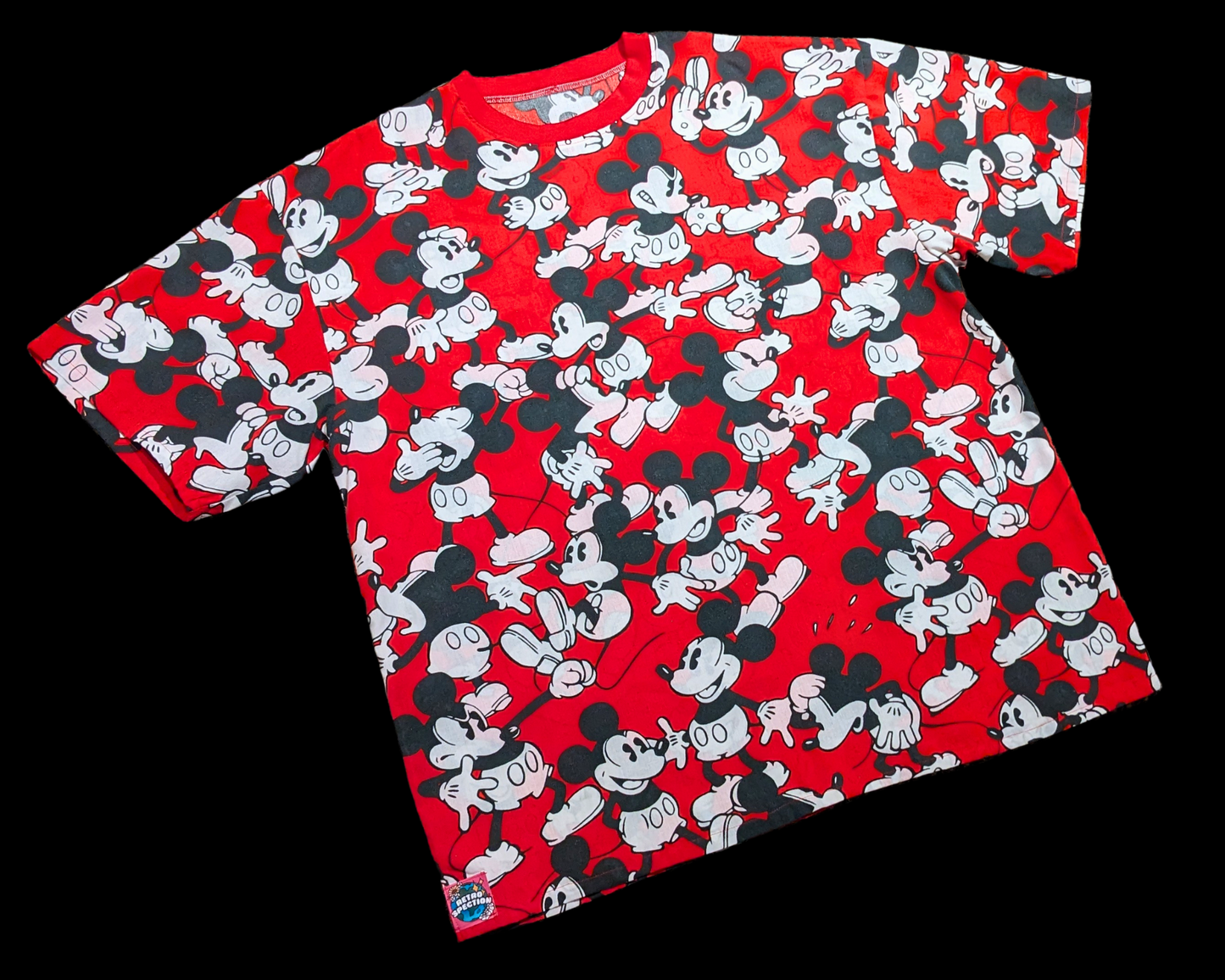 Handmade, Upcycled Vintage 1990's Walt Disney Mickey Mouse Bedsheet T-Shirt Oversized XL, Fitted 2XL