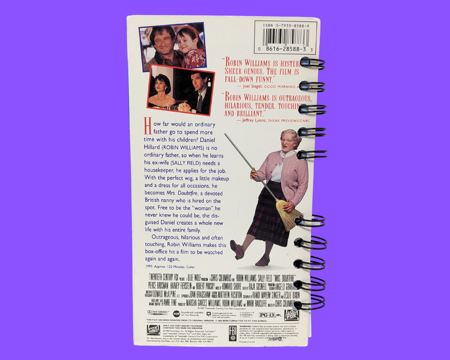 Mme Doubtfire VHS Movie Notebook