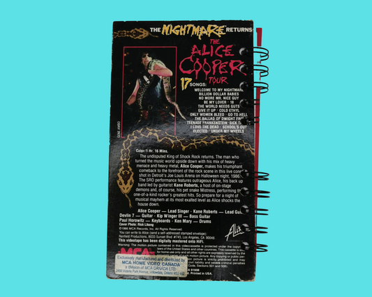 Cahier de film VHS The Nightmare Returns The Alice Cooper Tour