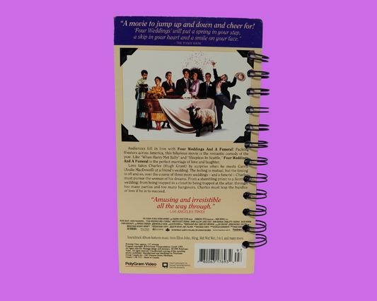 Four Weddings and a Funeral VHS Movie Notebook