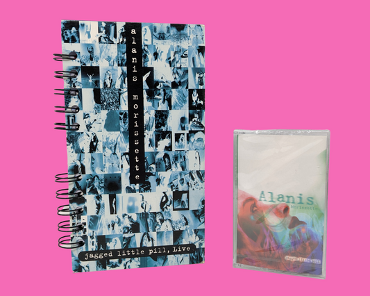 Alanis Morissette Jagged Little Pill Sealed Cassette Tape et Jagged Little Pill Live Handmade VHS Movie Notebook