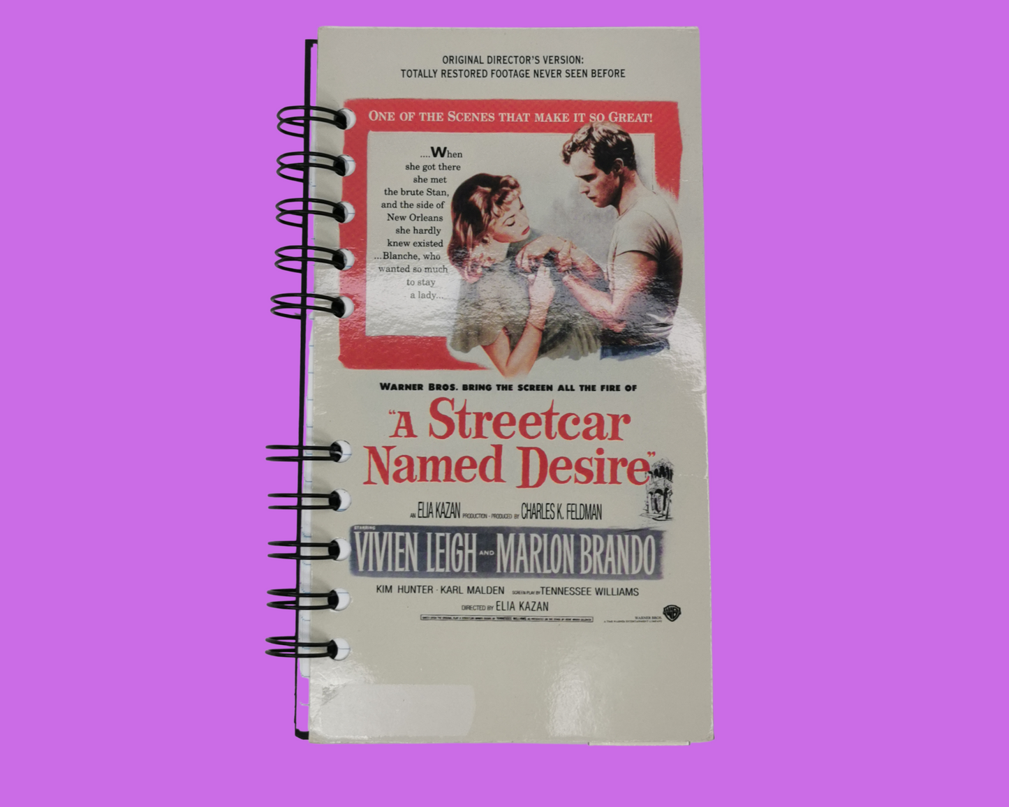 A Street Car Named Desire Upcyled VHS Movie Notebook