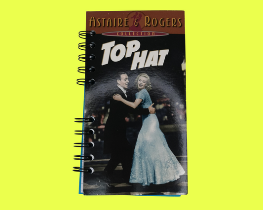 Top Hat Upcycled VHS Movie Notebook