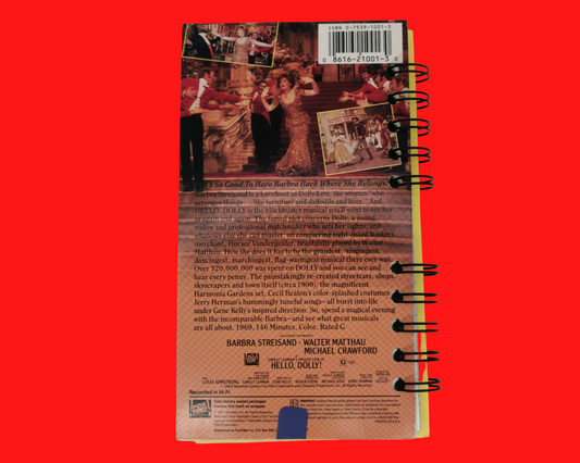 Hello, Dolly! Upcycled VHS Movie Notebook