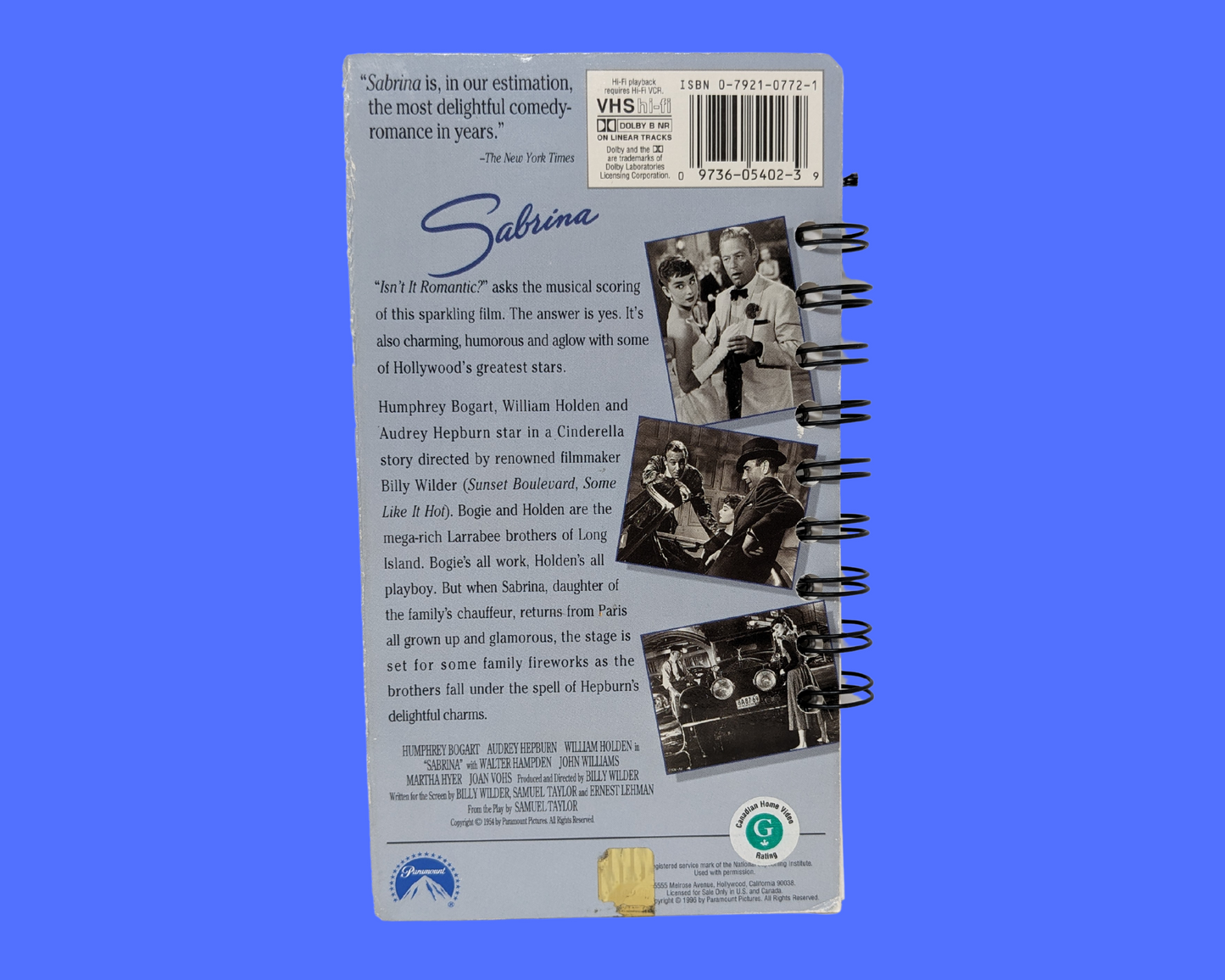 Cahier de film Sabrina VHS