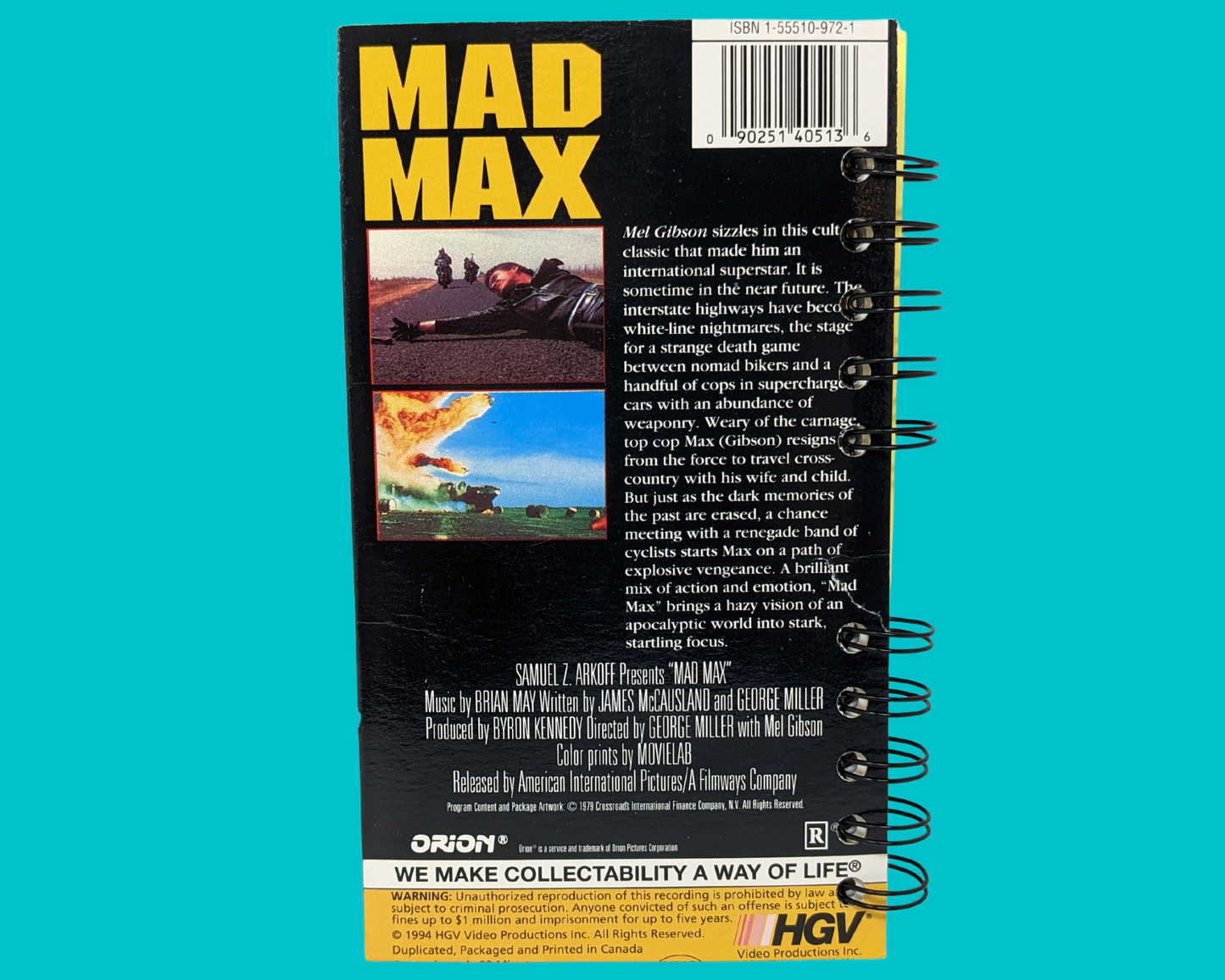 Cahier de film Mad Max VHS