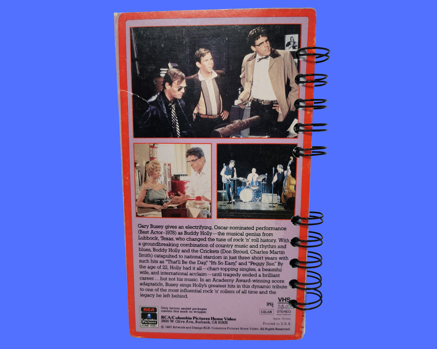 The Buddy Holly Story VHS Movie Notebook