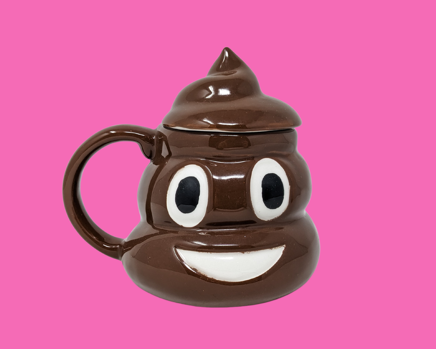 Tasse à café Emoji caca avec couvercle