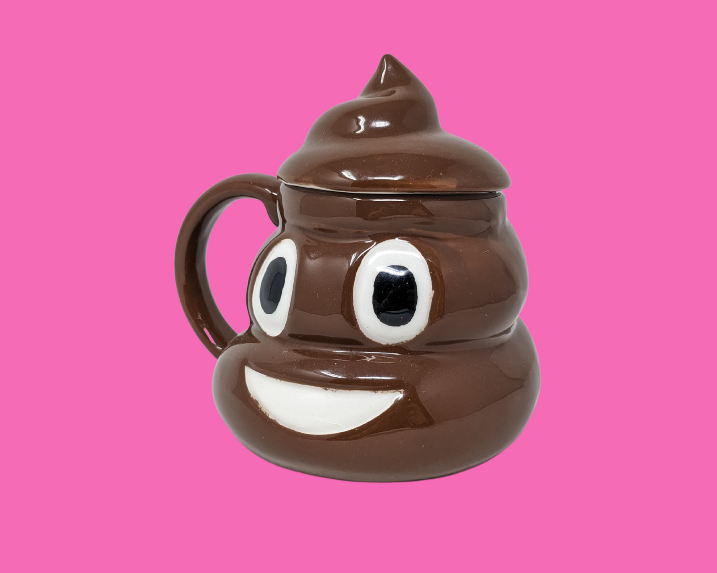 Tasse à café Emoji caca avec couvercle