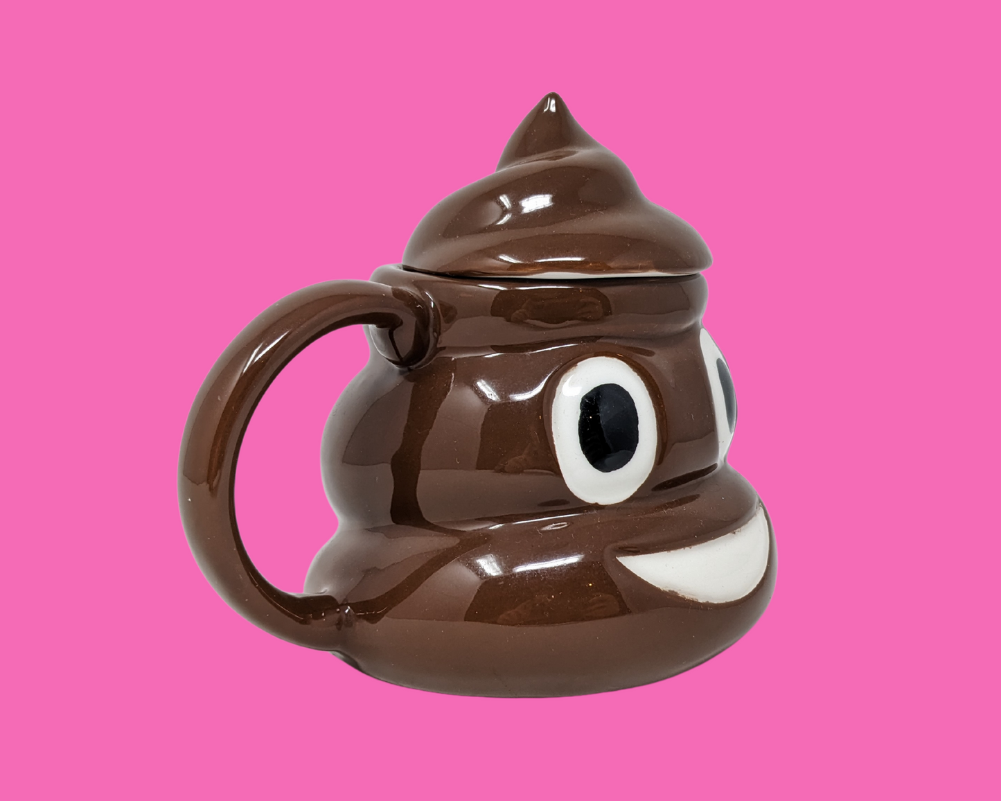 Tasse à café Emoji caca avec couvercle