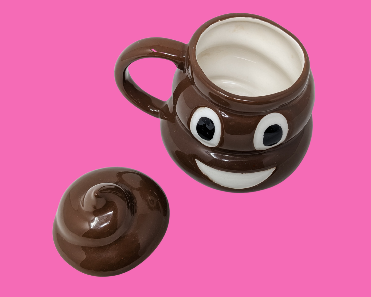 Tasse à café Emoji caca avec couvercle