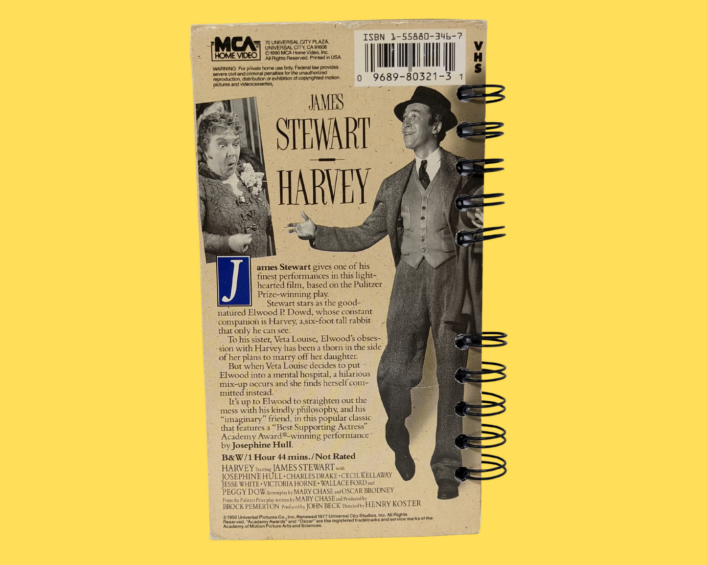 Harvey VHS Movie Notebook