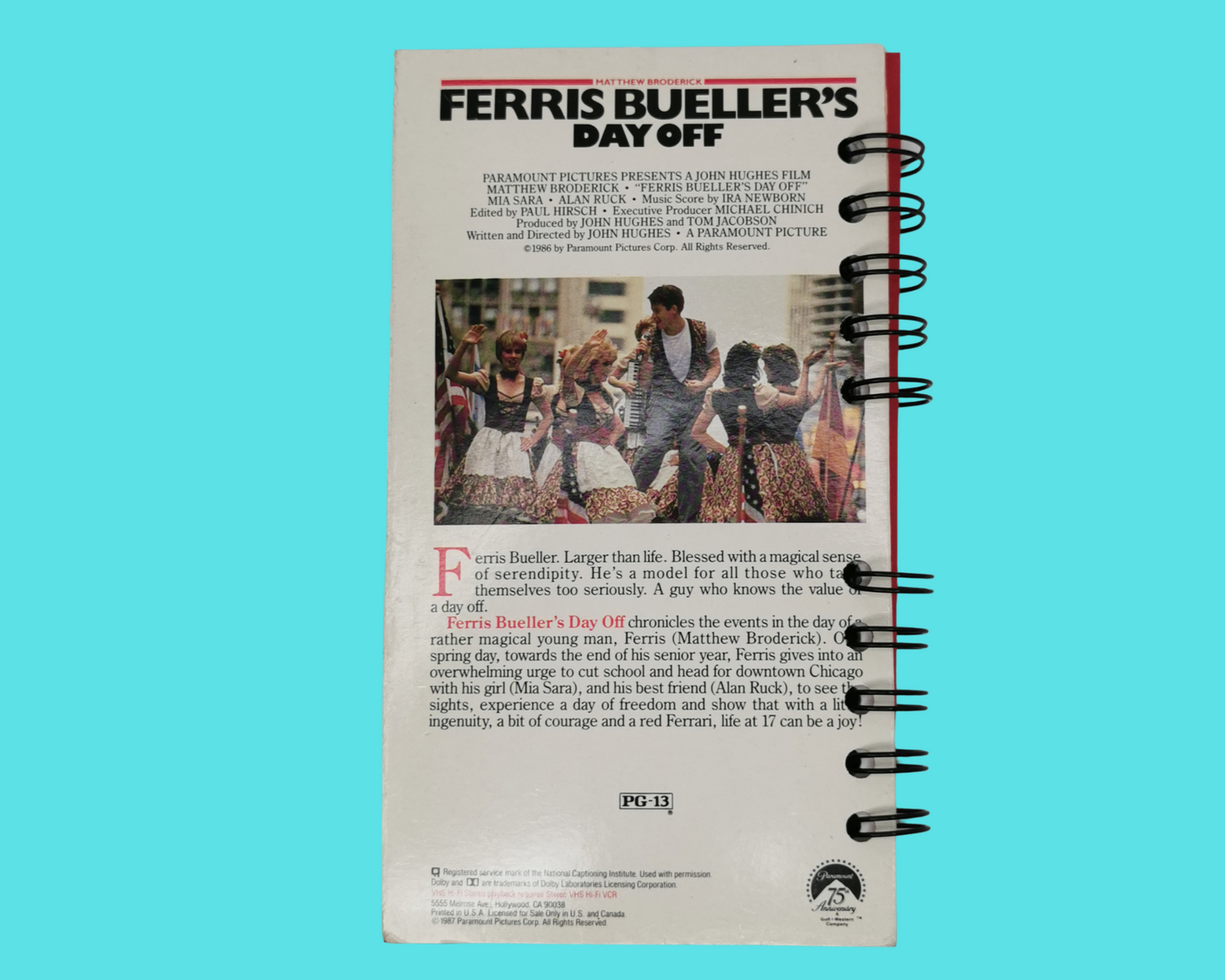 Cahier de film VHS Day Off de Ferris Bueller