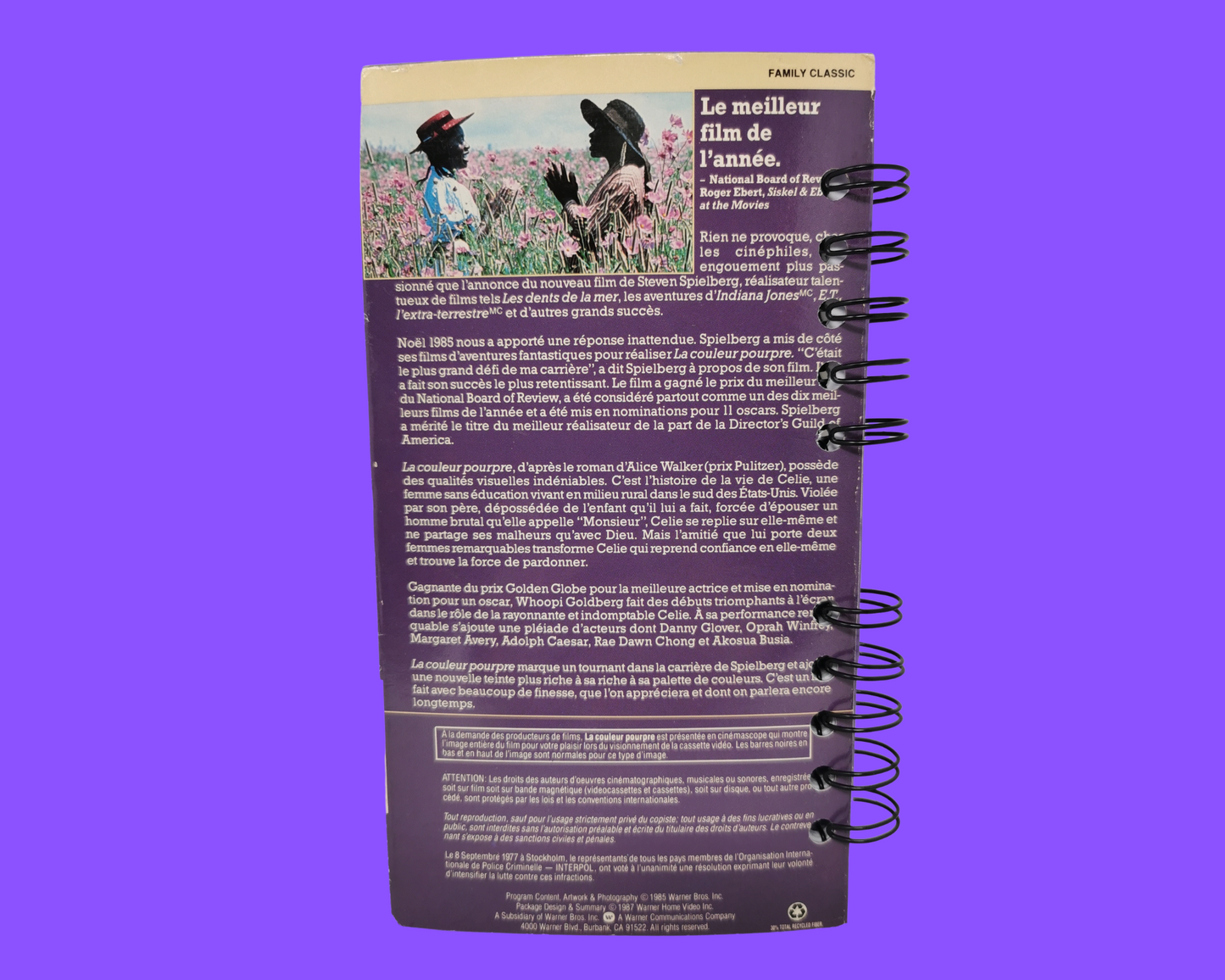 The Color Purple VHS Movie Notebook