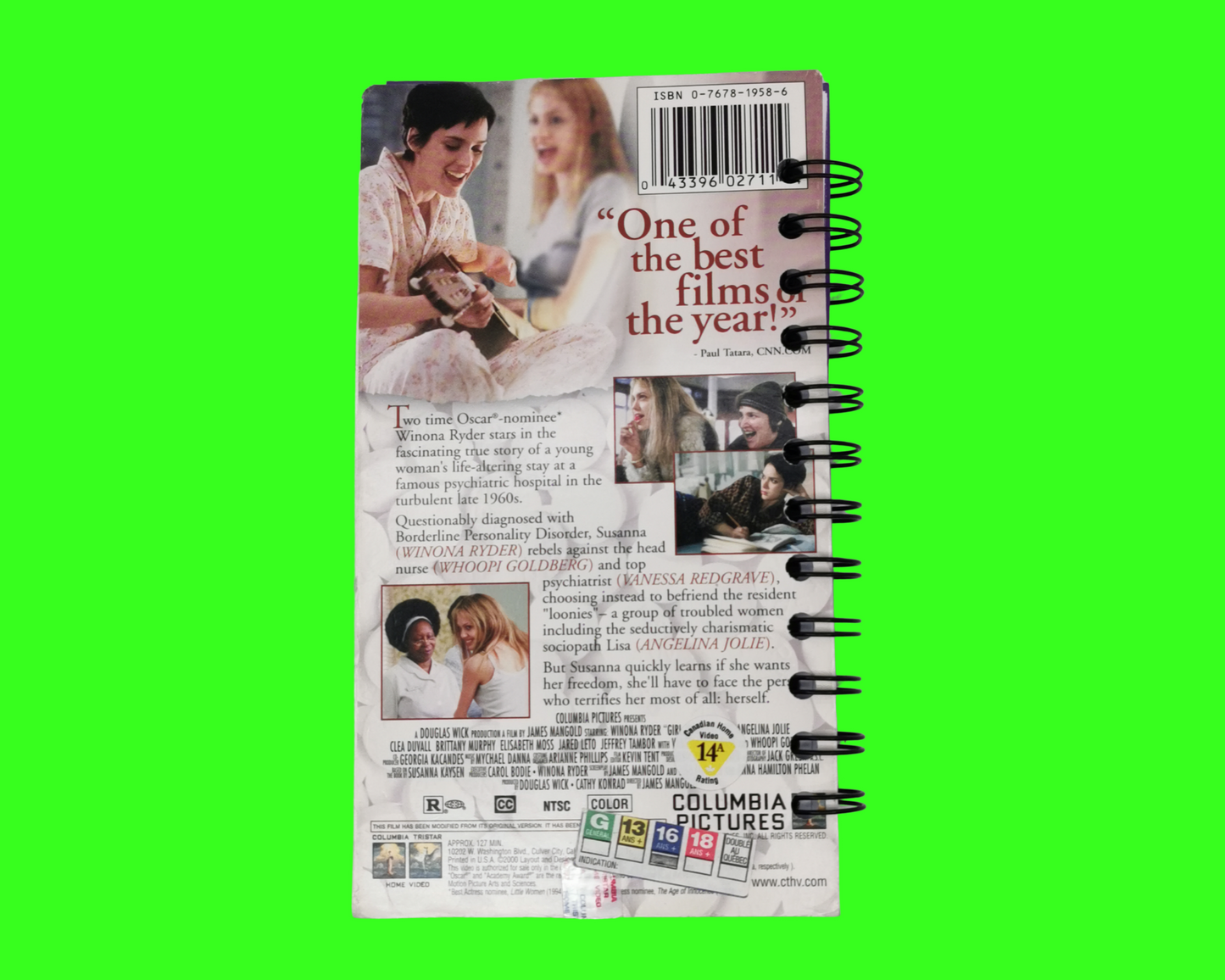 Girl, Interrupted Upcycled VHS Movie Notebook