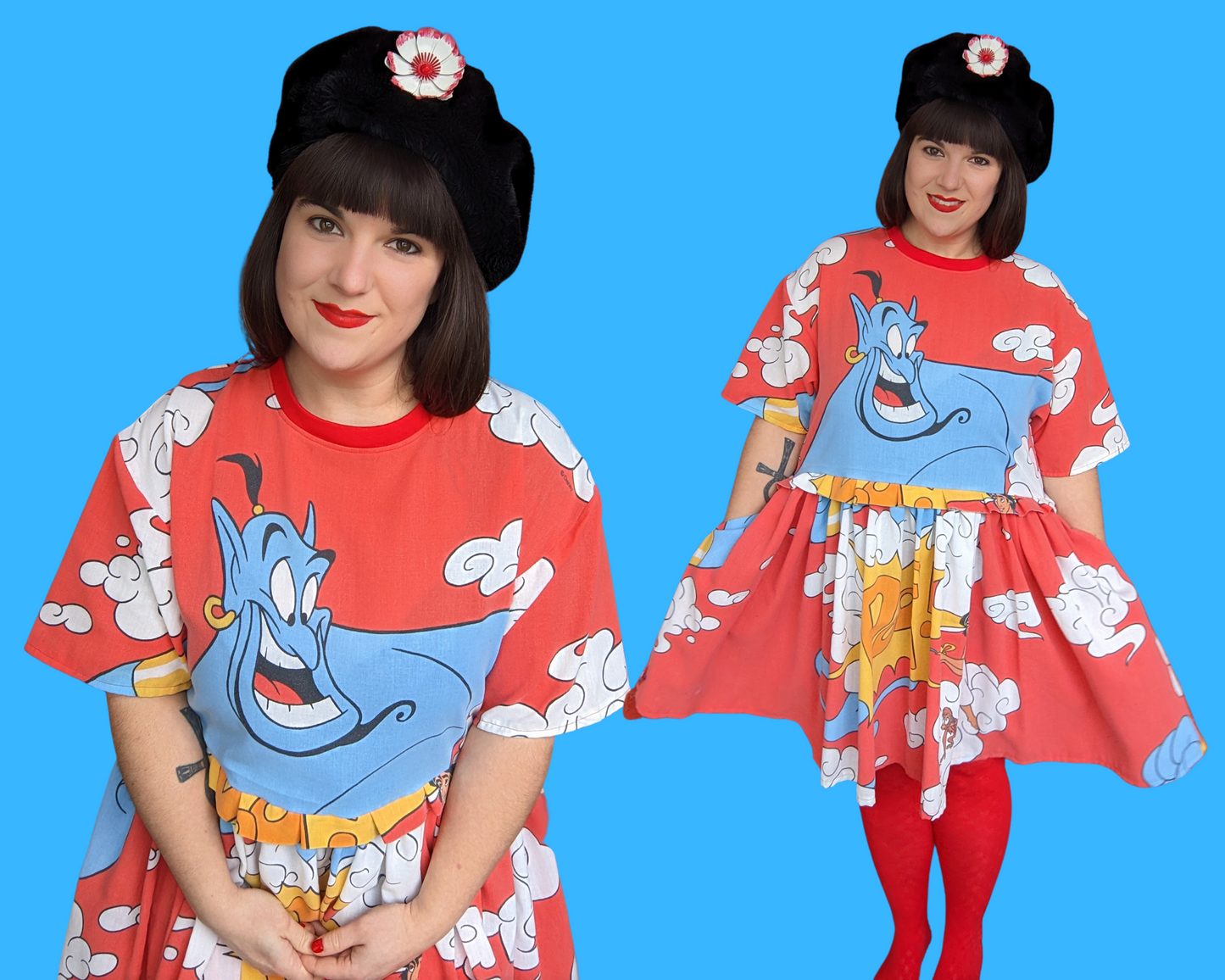 MADE TO ORDER, Handmade, Upcycled Disney Aladdin Dress Fits Sizes S-M-L-XL or 2XL