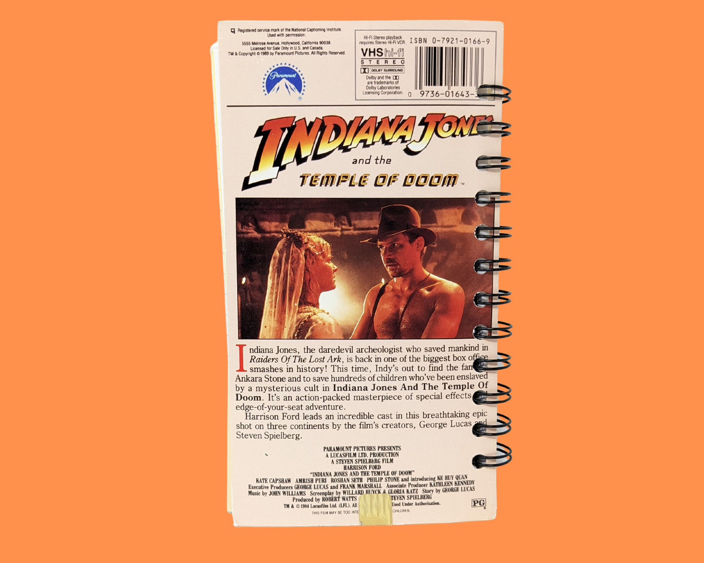 Indiana Jones and the Temple of Doom VHS Movie Notebook