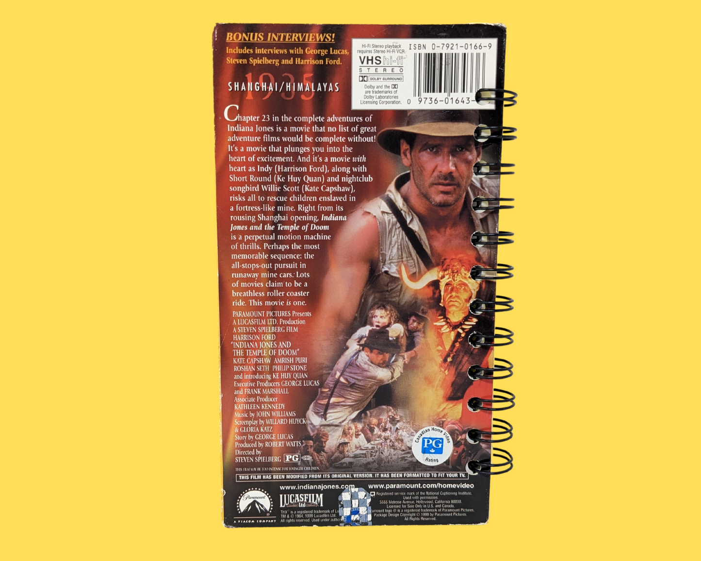 Cahier VHS Indiana Jones et le Temple Maudit