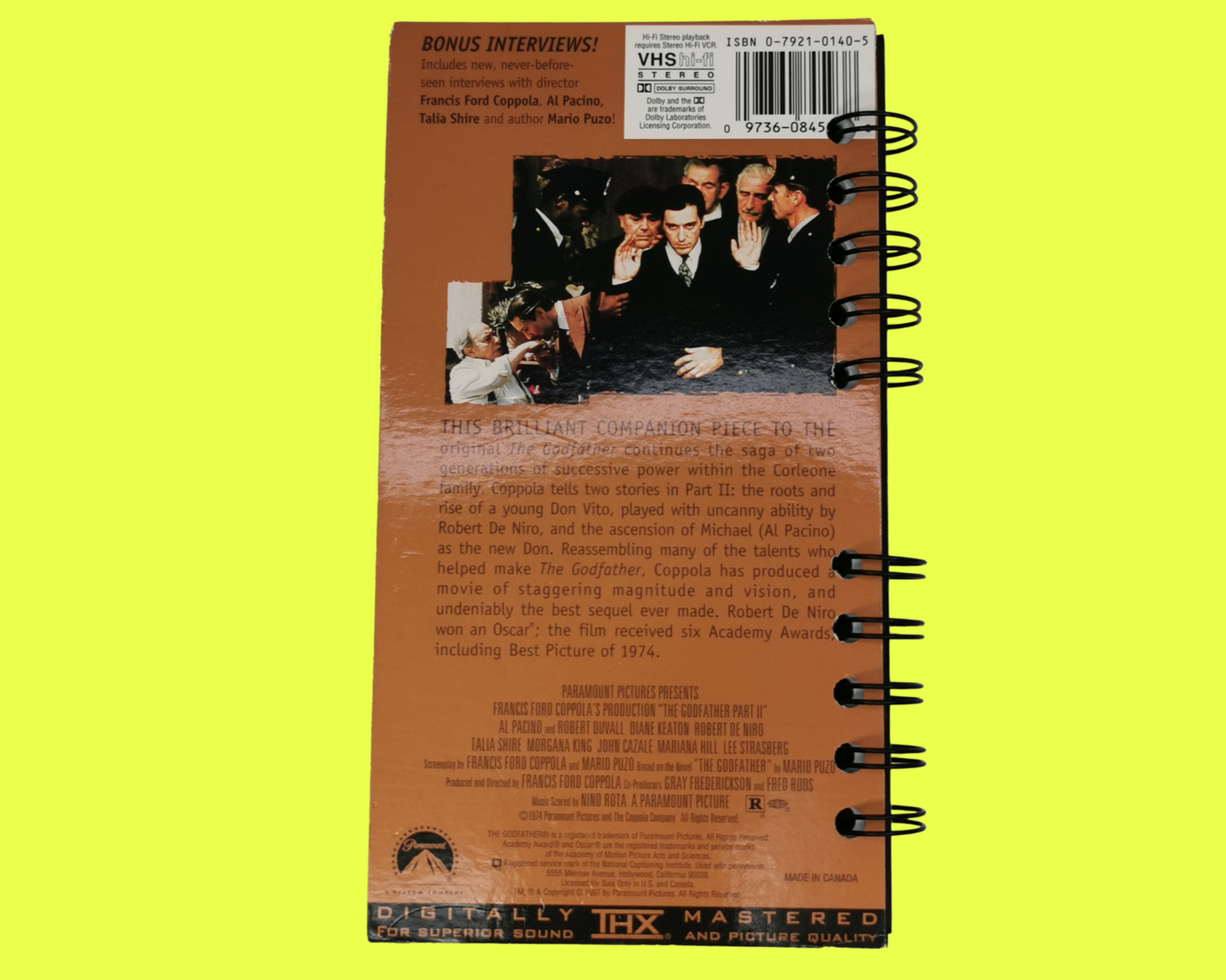 The Godfather Part II VHS Movie Notebook