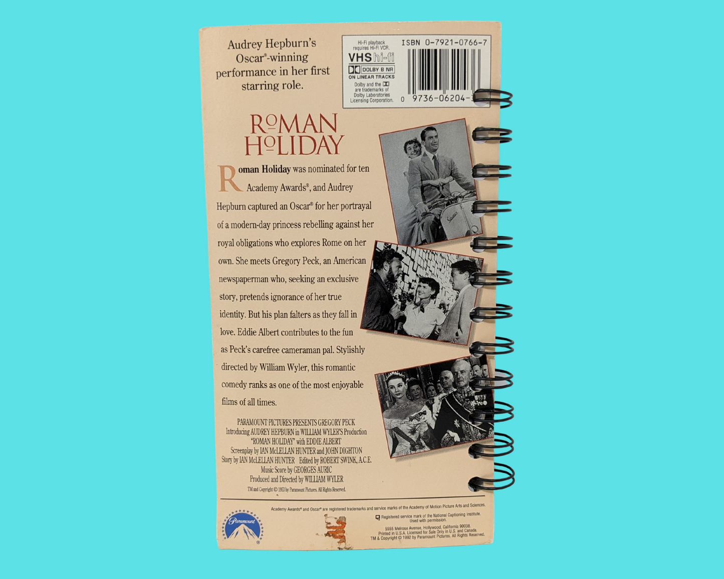 Carnet de film VHS Roman Holiday