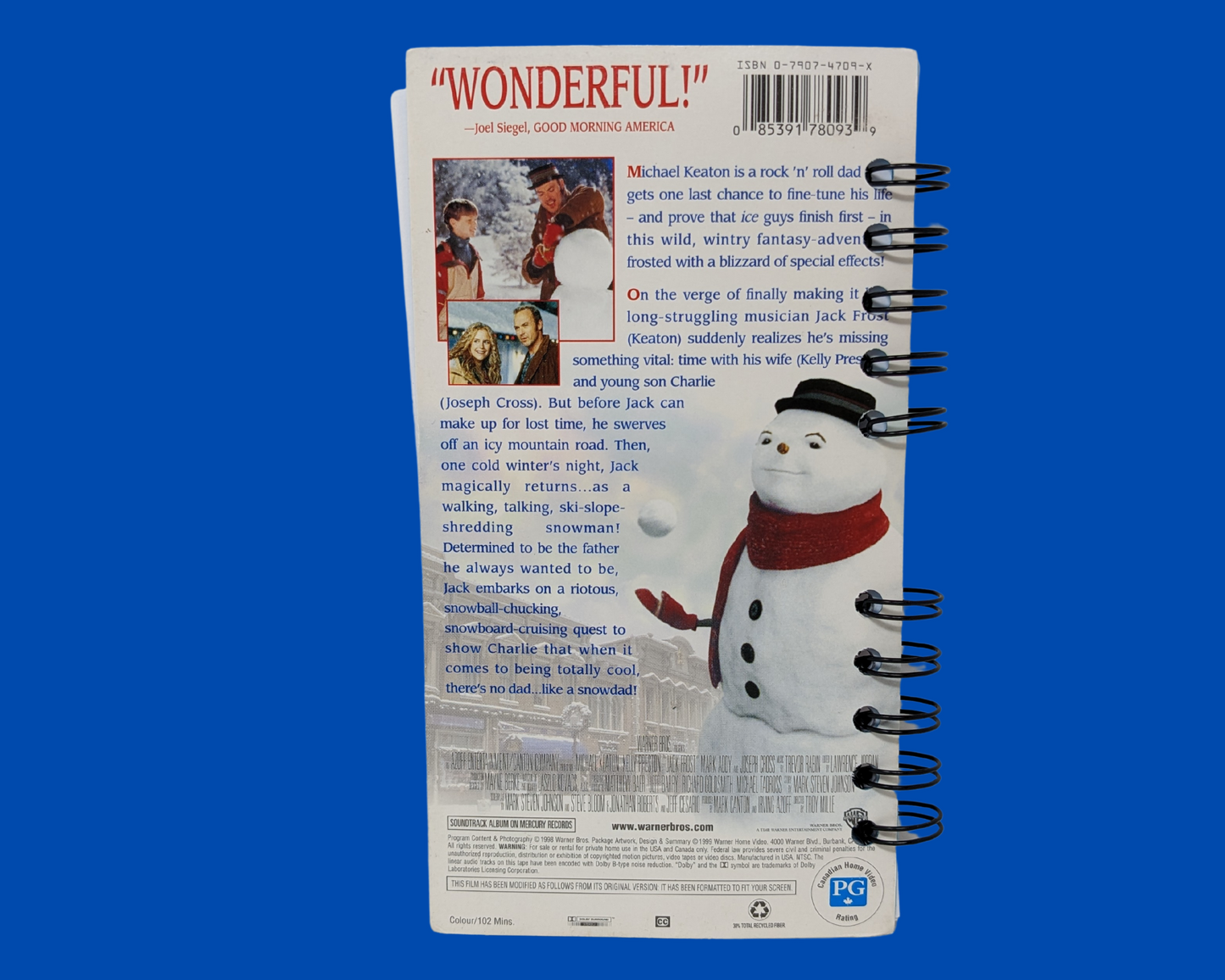 Jack Frost VHS Movie Notebook