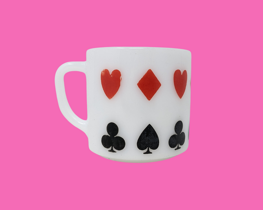 Petite tasse de jeu de cartes vintage des années 1960