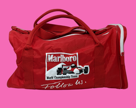 Vintage 1980's Official Marlboro Formula One, sac polochon de l'équipe du championnat du monde