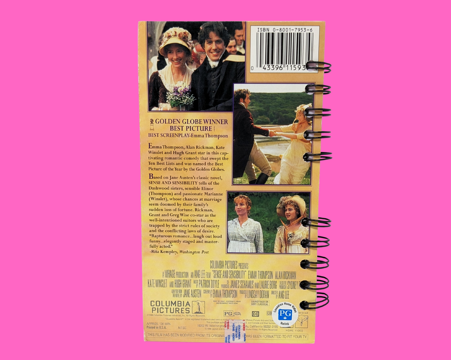 Cahier de film VHS Sense &amp; Sensibility