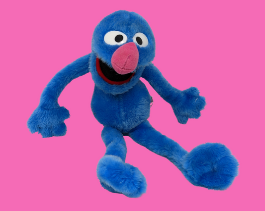 Jouet en peluche Grover de Sesame Street vintage des années 1990