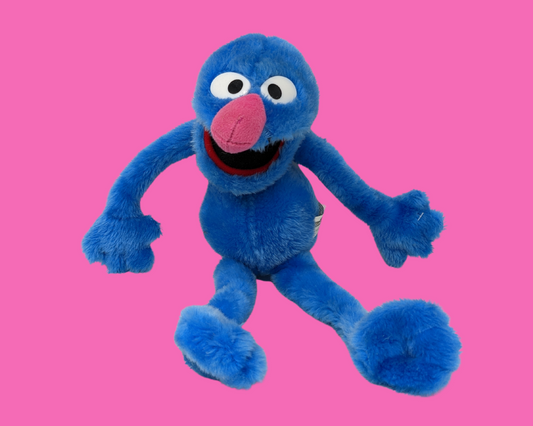 Jouet en peluche Grover de Sesame Street vintage des années 1990