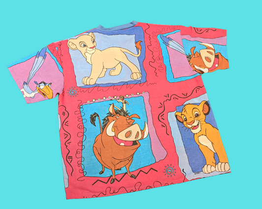 Handmade, Upcycled The Lion King, Vintage 1990's Bedsheet T-Shirt Oversized XL