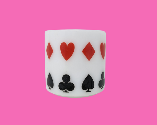 Petite tasse de jeu de cartes vintage des années 1960