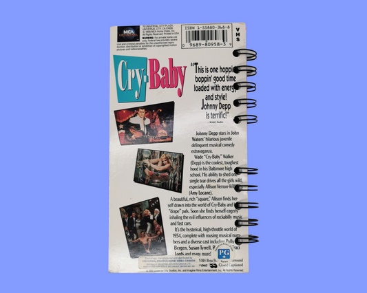 Cry Baby Cahier de film VHS recyclé