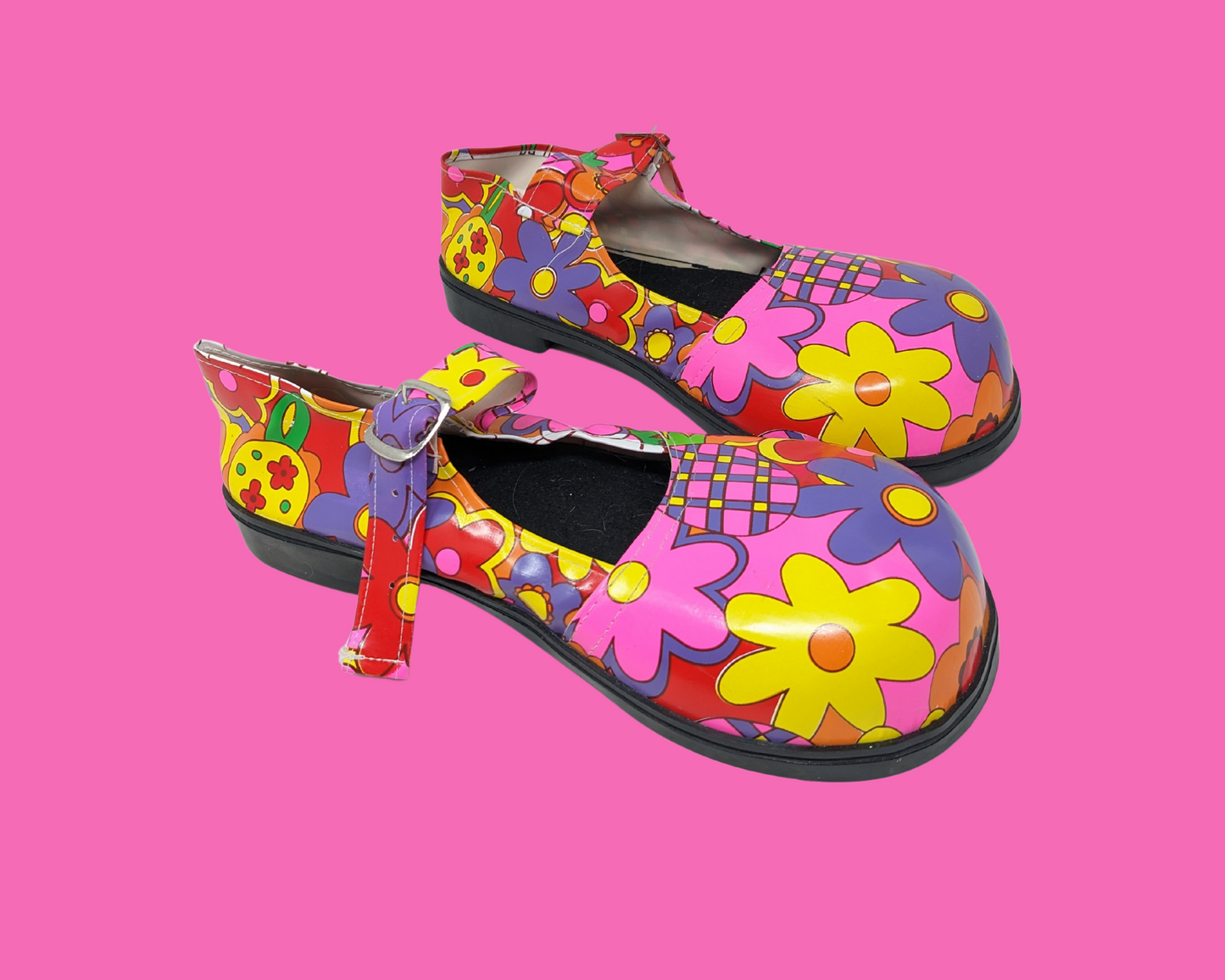 Chaussures de clown rétro, mod et groovy pour costume d'Halloween