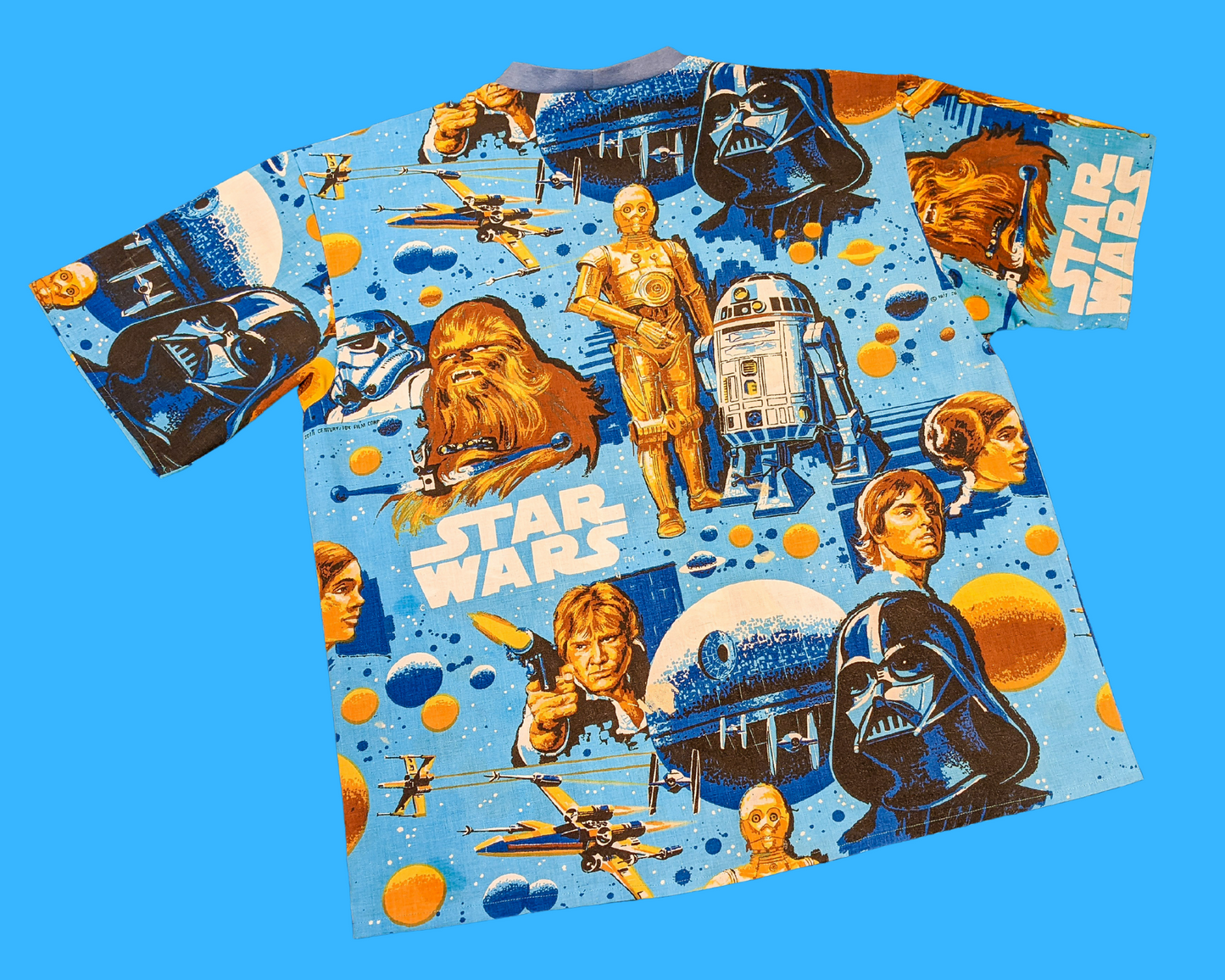 Handmade, Upcycled Vintage 1970's Star Wars Bedsheet T-Shirt Oversized XL