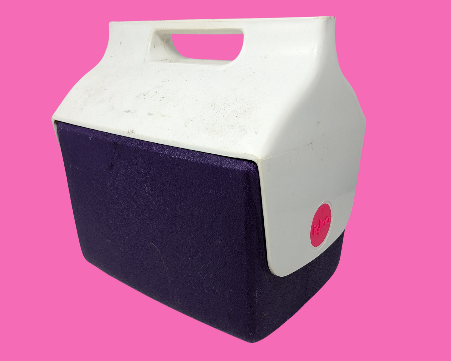 Petit compagnon de jeu blanc et violet vintage des années 1990 par Igloo Cooler