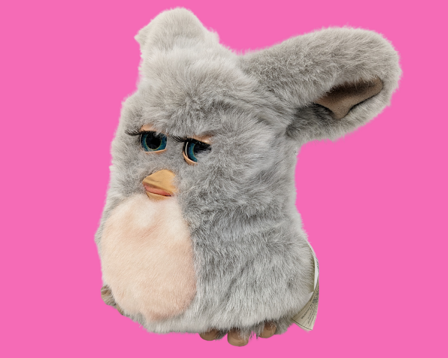 Retro, Gray Fluffy Furby Toy