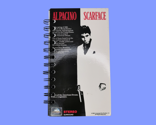 Cahier de film VHS recyclé Scarface
