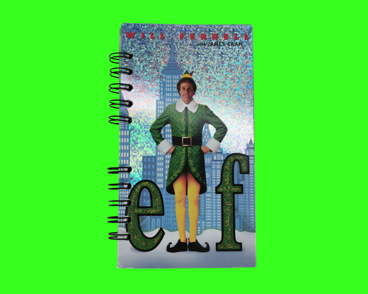 Elf Upcycled VHS Movie Notebook