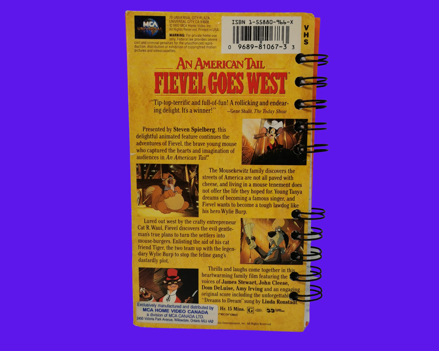 An American Tail Fievel Goes West VHS Movie Notebook