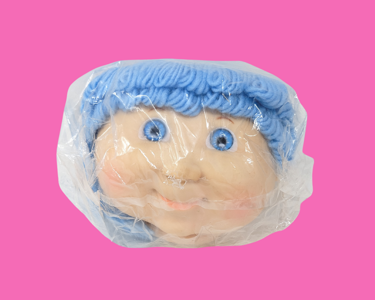 Vintage 1980's Darice Craft Supplies Cabbage Patch Kids Head, Blue Hair