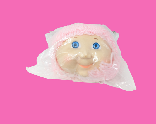 Vintage 1980's Darice Craft Supplies Cabbage Patch Kids Head, Pink Hair