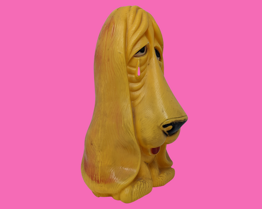 Vintage 1980's Plastic Hound Dog Plastic Piggy Bank