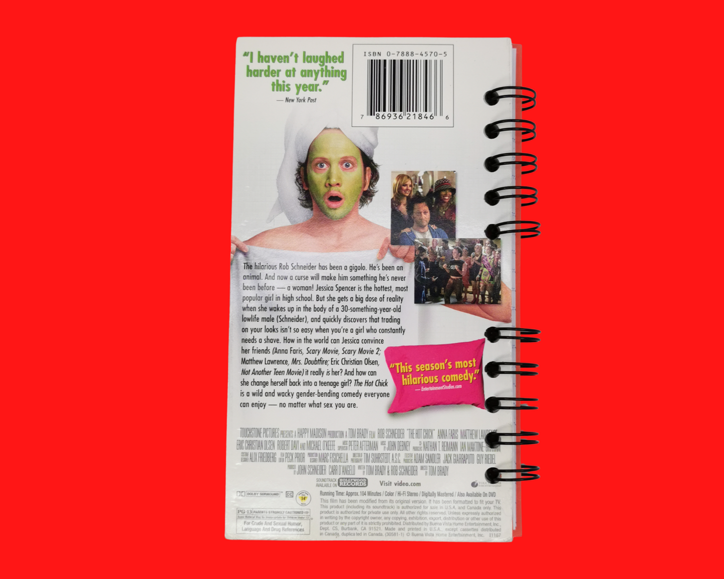 The Hot Chick Upcycled VHS Movie Notebook