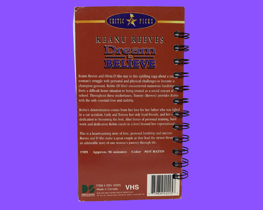 Dream to Believe VHS Movie Notebook