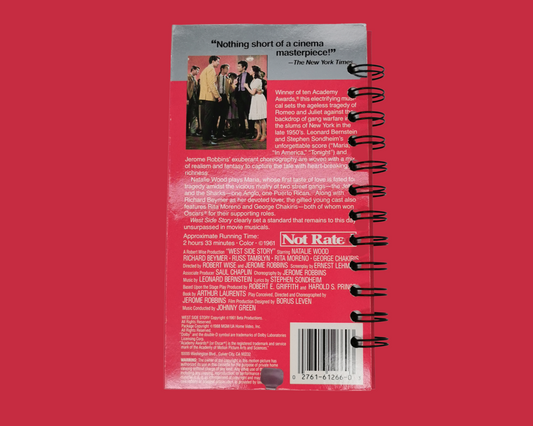 Cahier de film VHS recyclé West Side Story