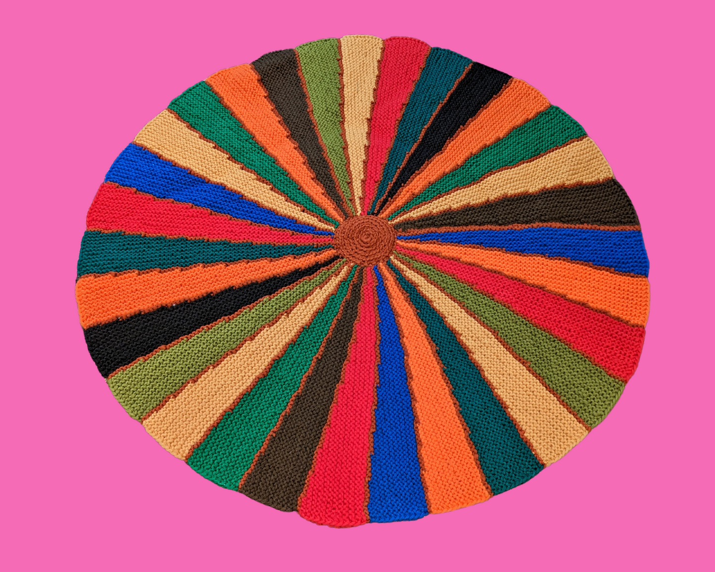 Vintage 1970's Colourful Crochet Rug