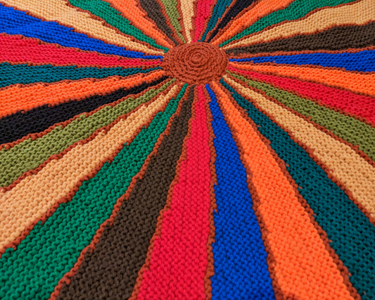 Tapis en crochet coloré vintage des années 1970