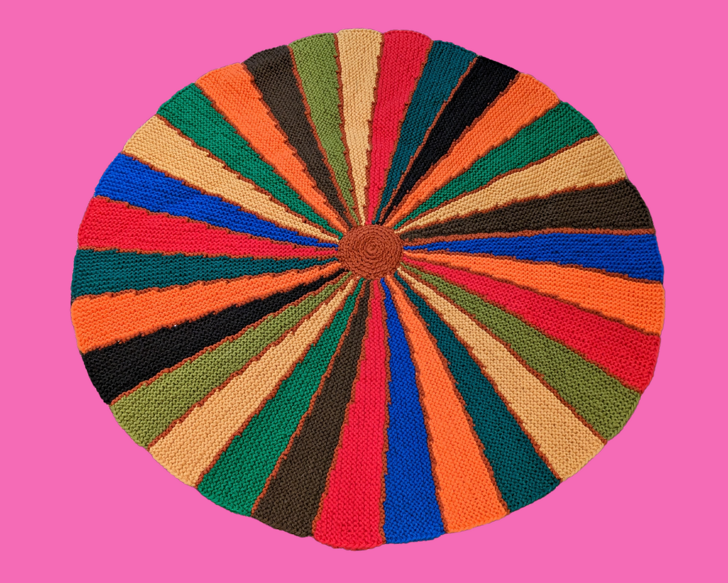 Vintage 1970's Colourful Crochet Rug