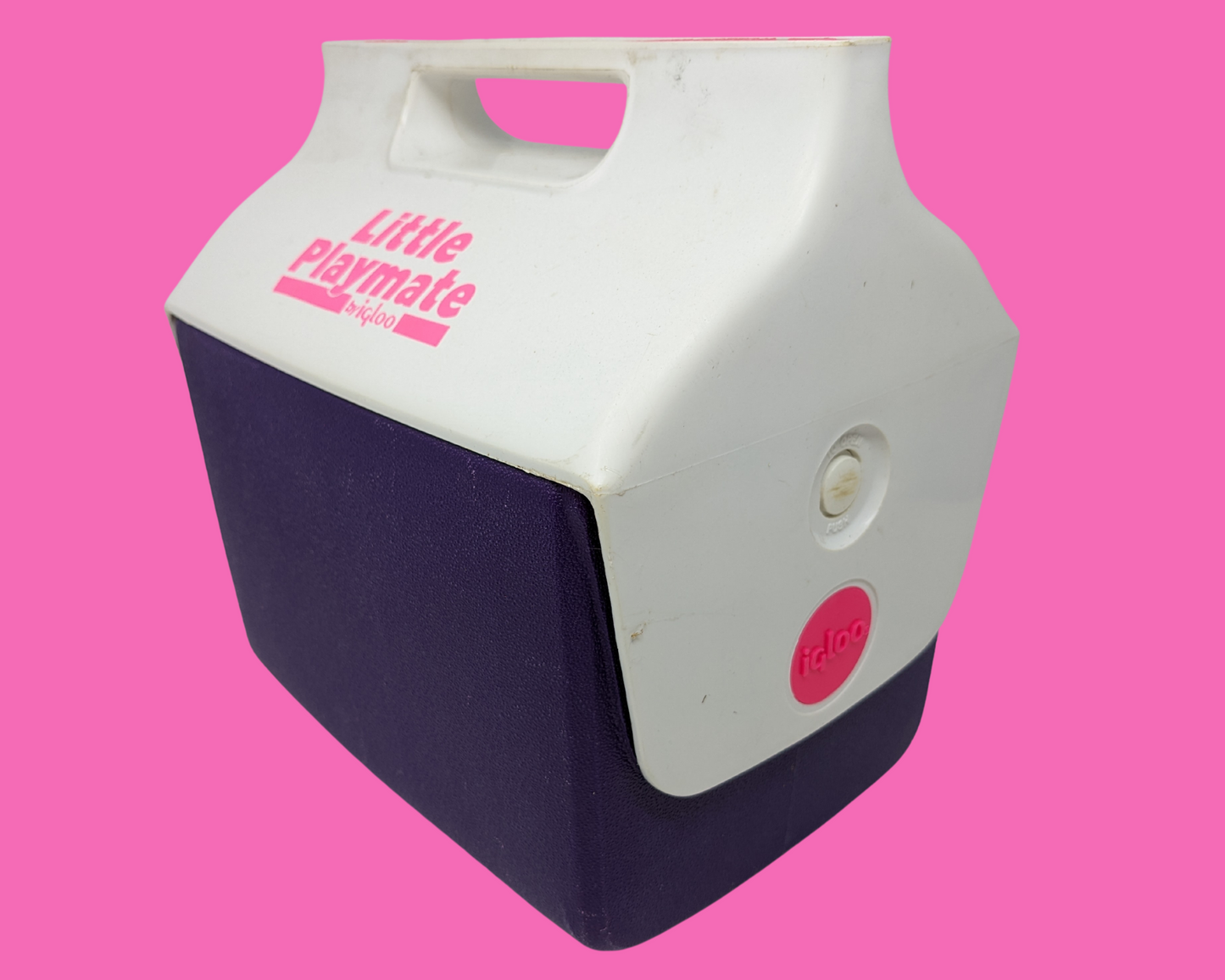 Petit compagnon de jeu blanc et violet vintage des années 1990 par Igloo Cooler